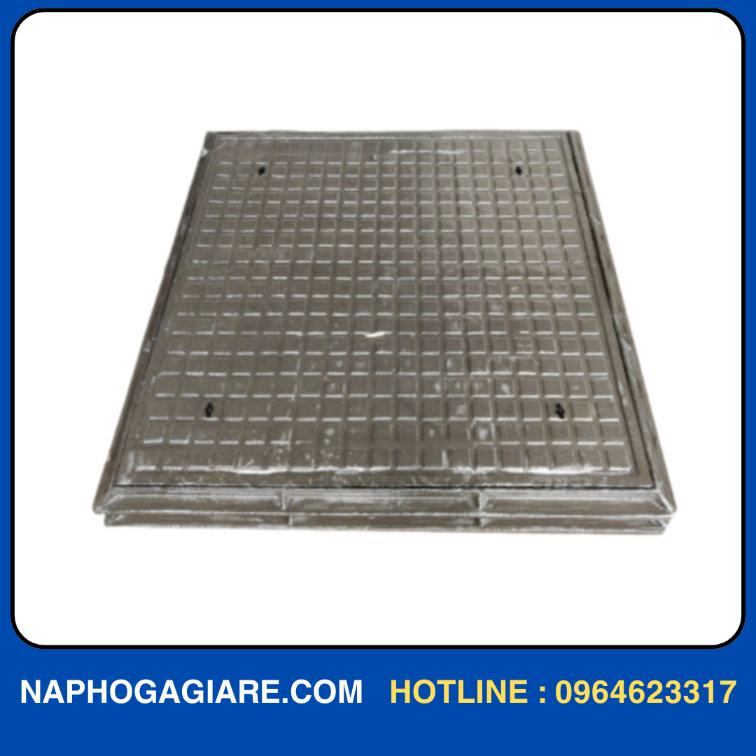 Nắp hố ga gang ngăn mùi khung âm nắp vuông